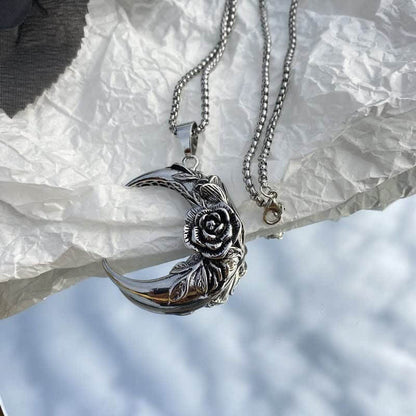 Women's Dark Moon Rose Necklace