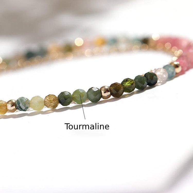 Tourmaline Gold Plated Copper Double Thin Bracelet