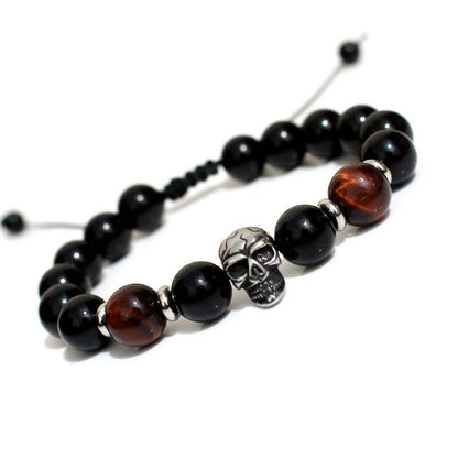 Skull Bracelet Tiger Eye Bracelet Punk Ghost Bracelet