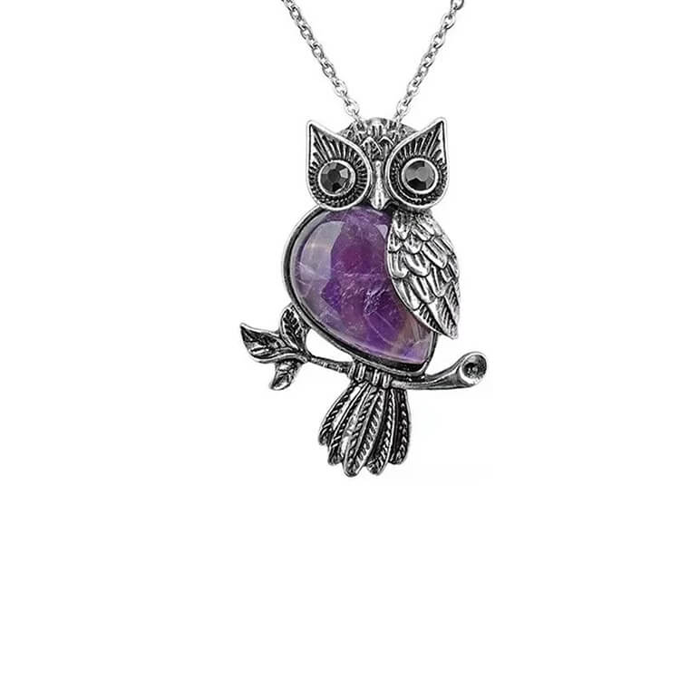 Natural Stone Owl Necklace