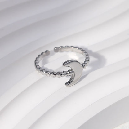 Cute Moon Shape Adjustable Ring