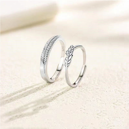 'Stay With You' Feather Couple Ring