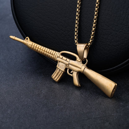 Gold AK Stainless Steel Pendant