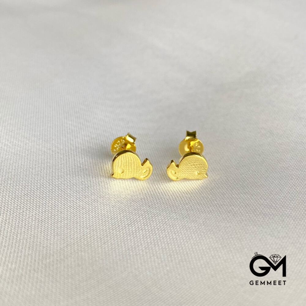 S925 Sterling Silver Cute Duckling Stud Earrings