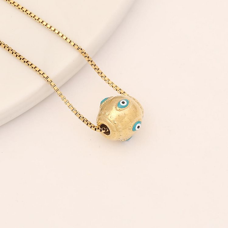 Turquoise Evil Eye Cross Pendant Necklace