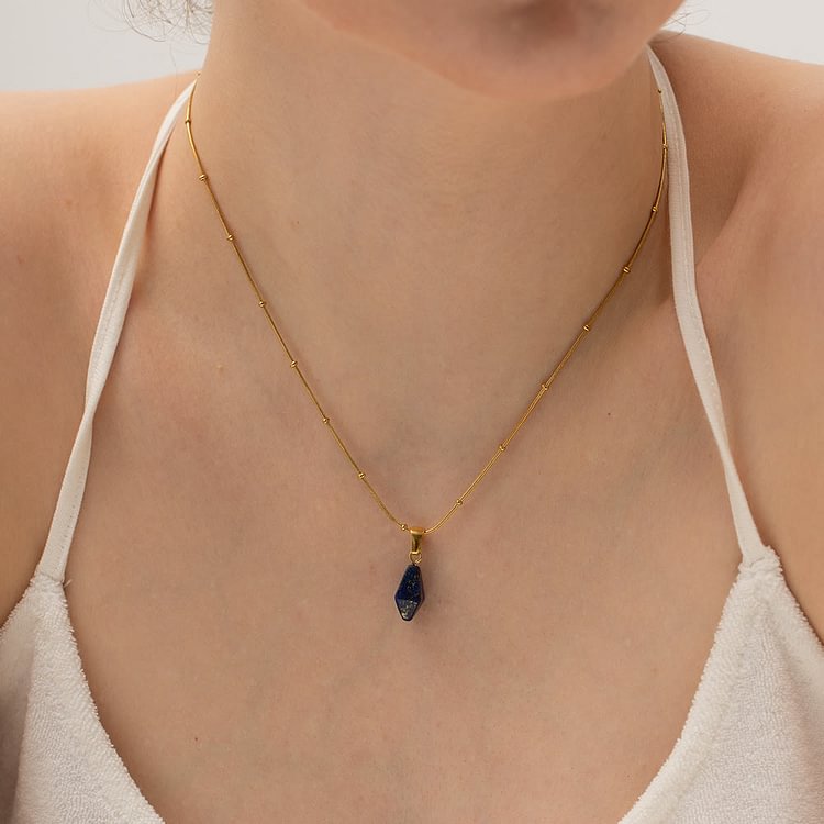 Rose Quartz Lapis Lazuli Turquoise Pendant Necklace