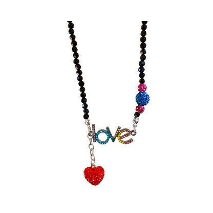 Zircon Love Crystal Letter Necklace