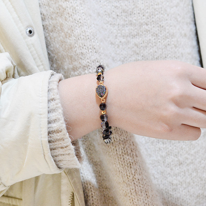 Specail Cut Bead Druzy Crystal Bracelet