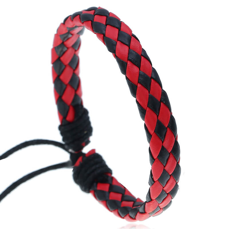 Simple Pull Adjustment Color Leather Bracelet for Men and Women