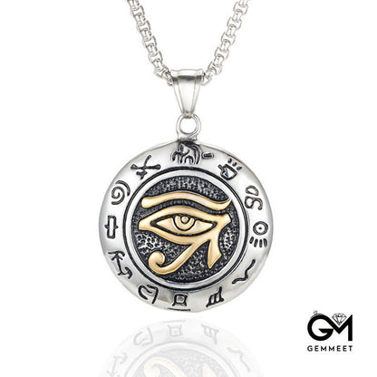 Stainless Steel Devil's Eye Pendant Necklace