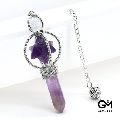 Amethyst Kappa Star Staff Hexagon Column Spirit Pendulum