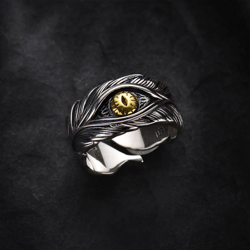 Vintage Men's Eye Of God High Street Feather Rings