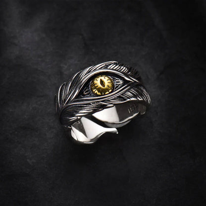 Vintage Men's Eye Of God High Street Feather Rings