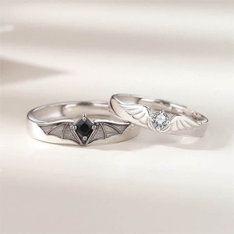 Angel and Devil Couple Promise Ring