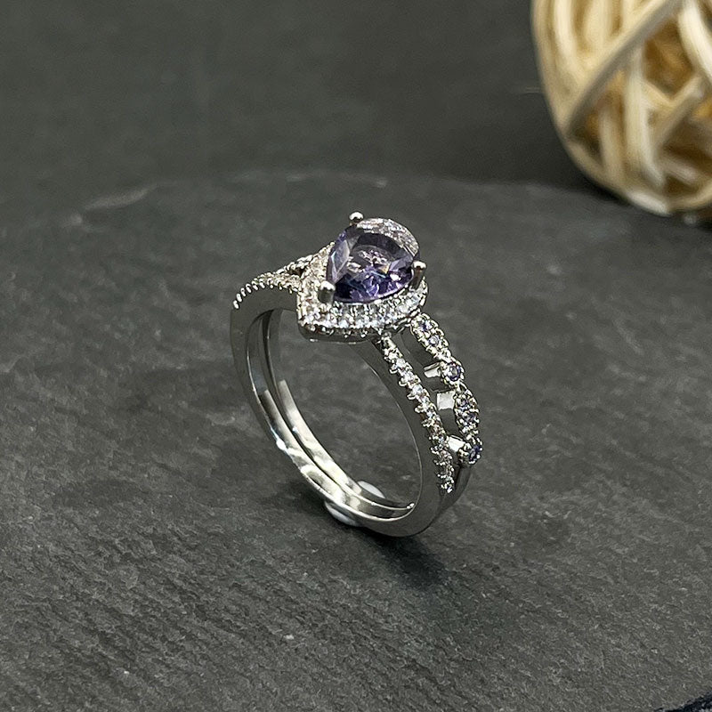 Amethyst Stacking Ring Set