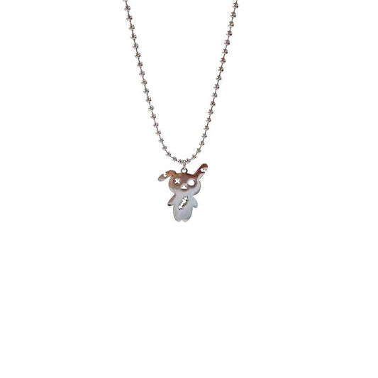 Titanium Steel Fasteners Rabbit Pendant Necklace