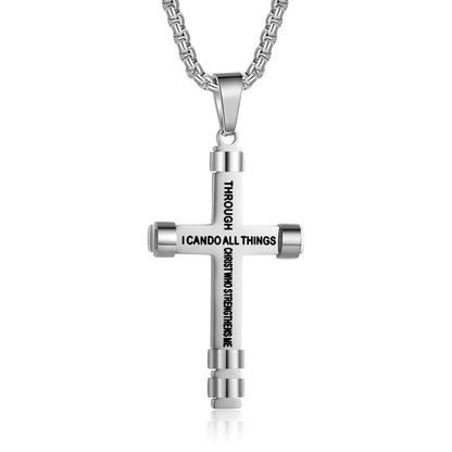 "I CAN DO ALL THINGS" Men's Strength Cross Necklace