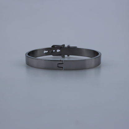 Stylish Simple Belt Buckle Stainless Steel Men's Bracelet