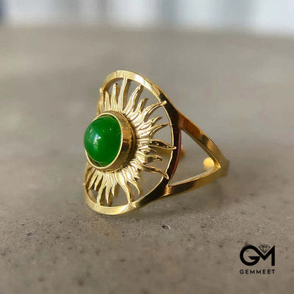 “Sun Arise” - Celestial Green Jade Ring