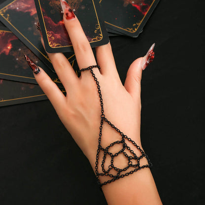 Halloween Personality Chain Mitten Bracelet Sweet Cool Dark Spider Web Bracelet Single Jewelry