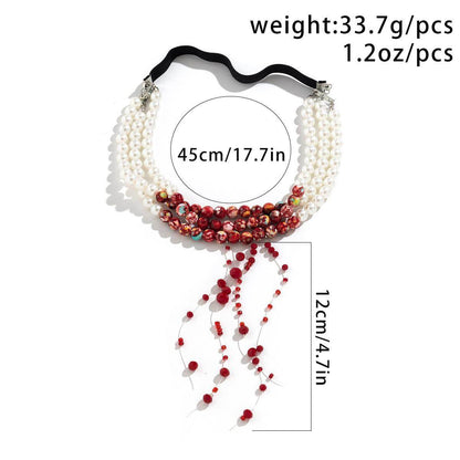 Halloween Gothic Sweet Cool Hot Girl Blood Drop Tassel Necklace Leg Chain Personality Beading