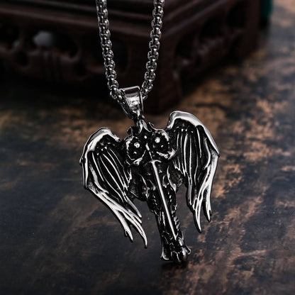 Big Wings Guardian Angel Stainless Steel Pendant