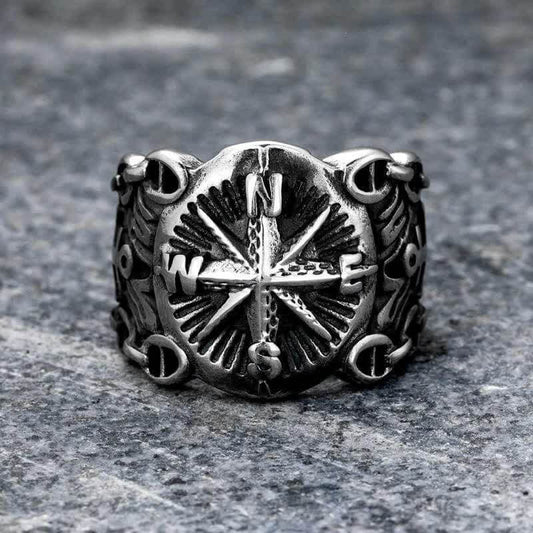 Men's Marine Northern Compass Ring