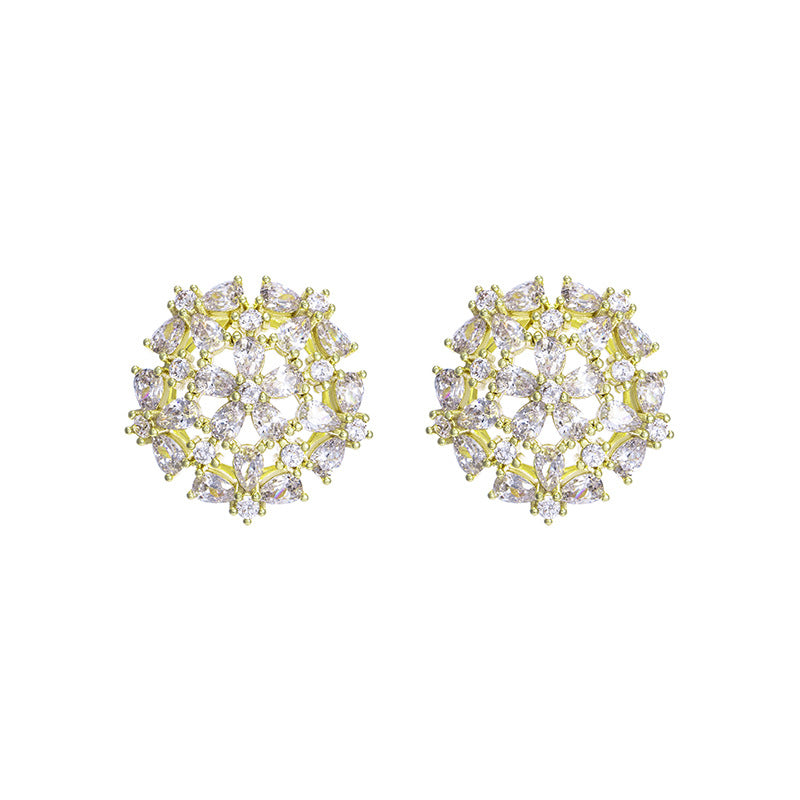 925 Silver Pin K-plated Gold Fireworks Earrings