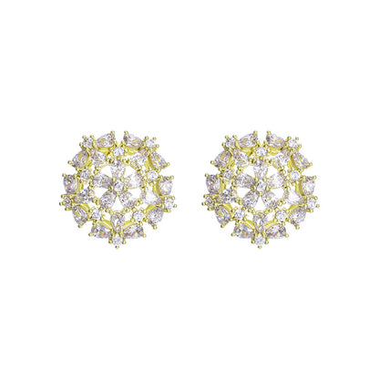 925 Silver Pin K-plated Gold Fireworks Earrings