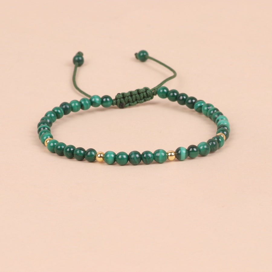 Stone Bead Woven Bracelet