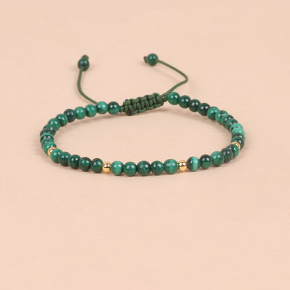 Stone Bead Woven Bracelet