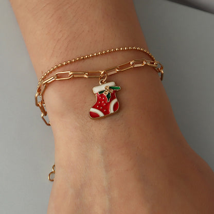 Christmas Simple Chain Pendant Christmas Bracelet