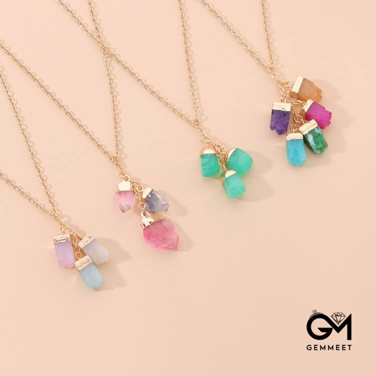 Colorful Crystal Pendant Necklace