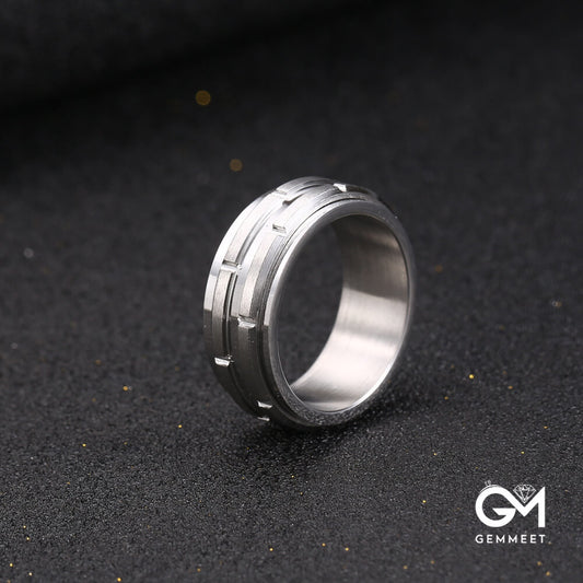 Stainless Steel Simple Turnable Punk Ring