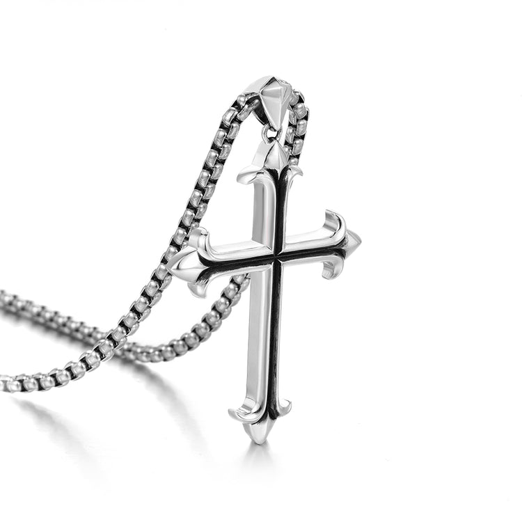 Sterling Silver Arrow Cross Pendants Necklace