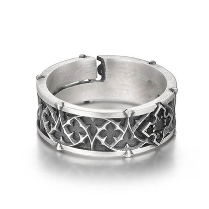 Vintage Men's Branch Pattern Cross Ring