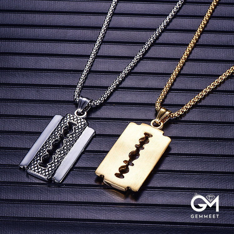 Razor Blade Titanium Steel Pendant Necklace