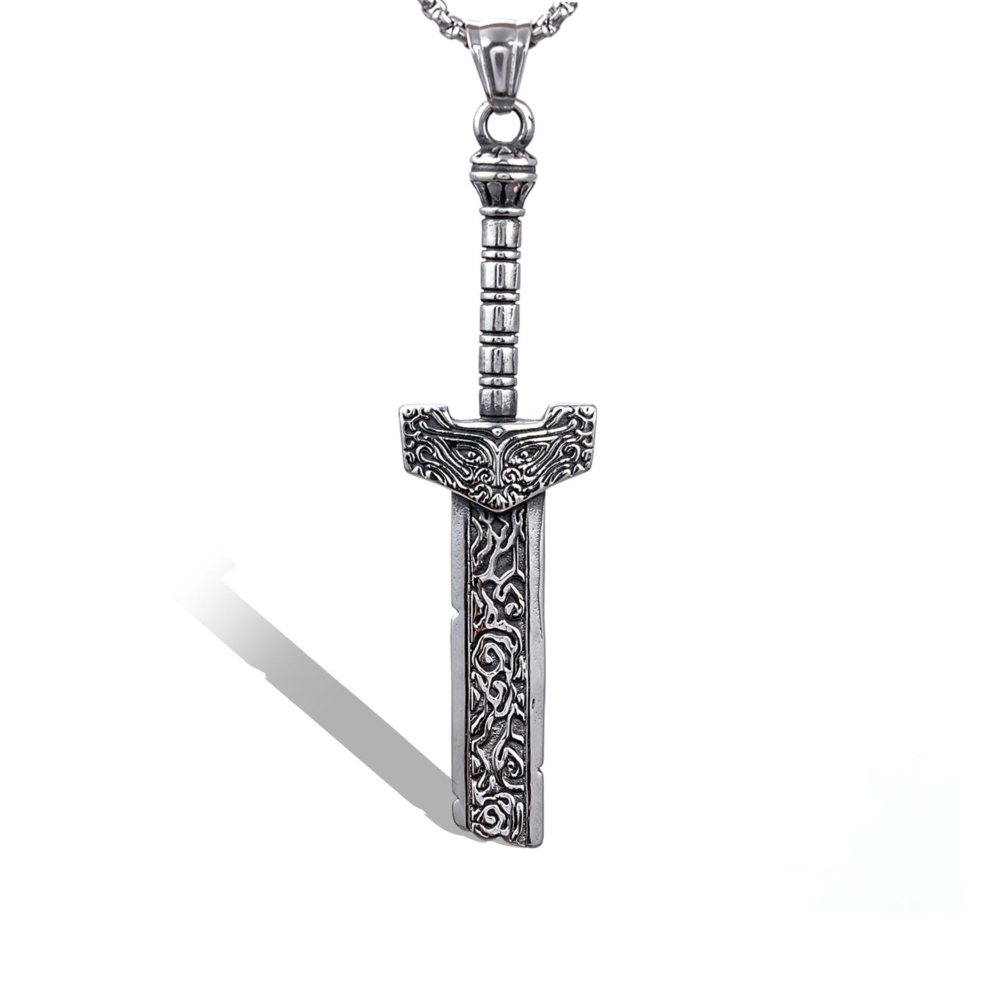 Broken Knife And Sword Shape Stainless Steel Pendant Necklace