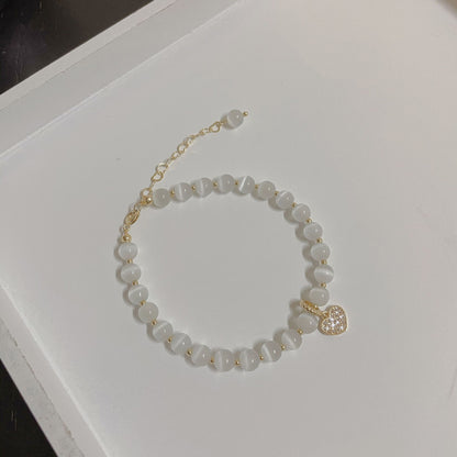 Simple Love Cat's Eye Stone Bracelet