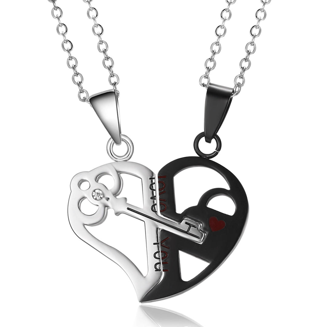 "My Love" Heart Shaped Lock & Key 2 In 1 Couple Necklace