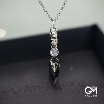 Game Cosplay Knife with Zircon Necklace