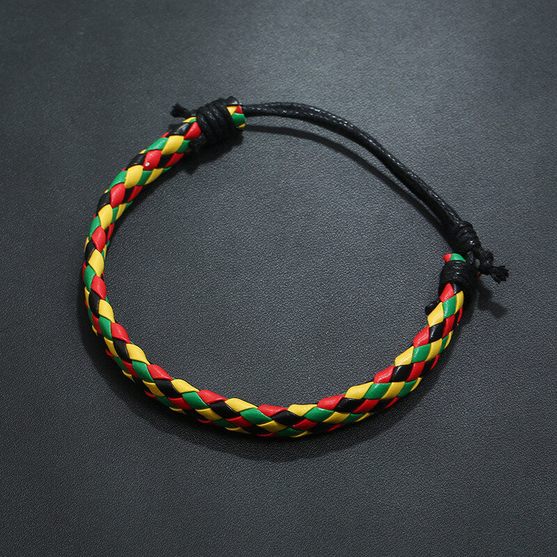 Simple Pull Adjustment Color Leather Bracelet for Men and Women