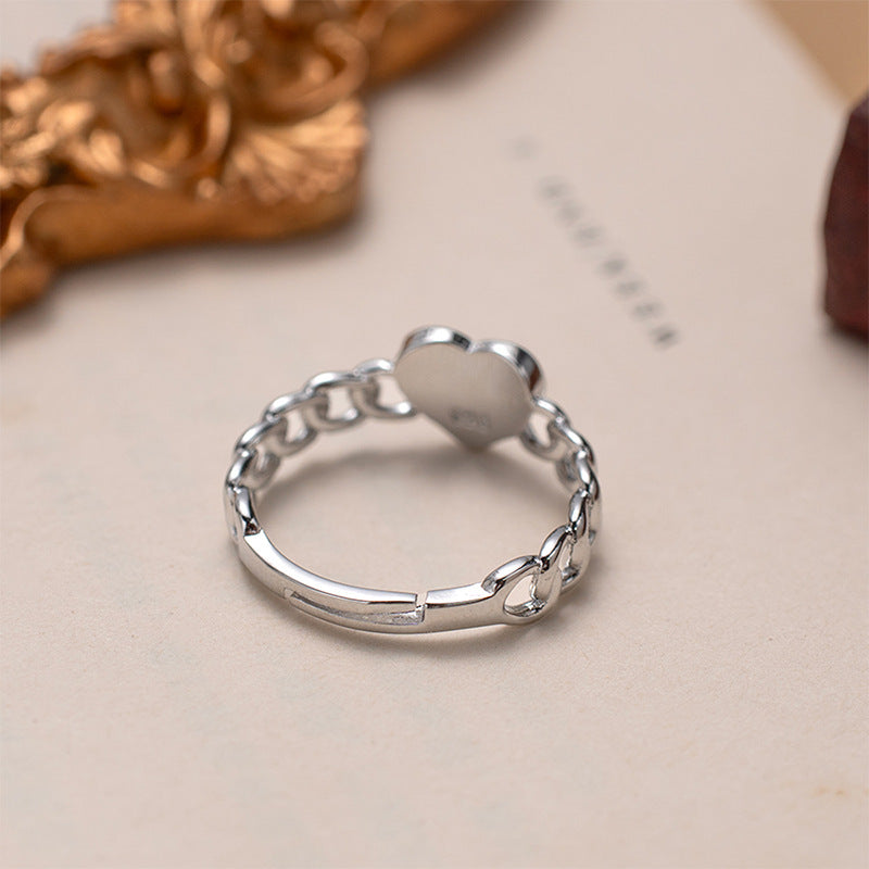 Heart Letter Chain Ring