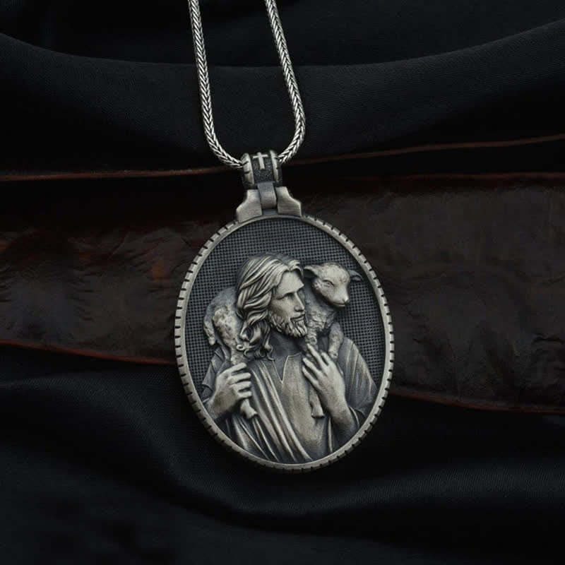 Men's Jesus And Sheep Christ Necklace