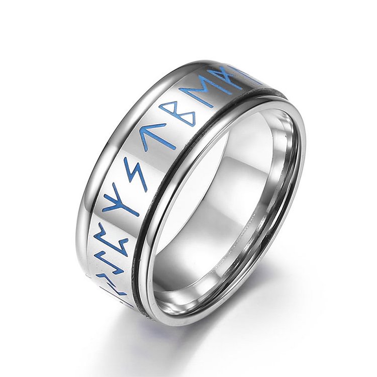 Release Stress Colored Viking Rune Turnable Ring