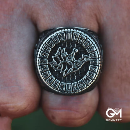 Vintage Viking Hungry Wolf Fenrir Ring