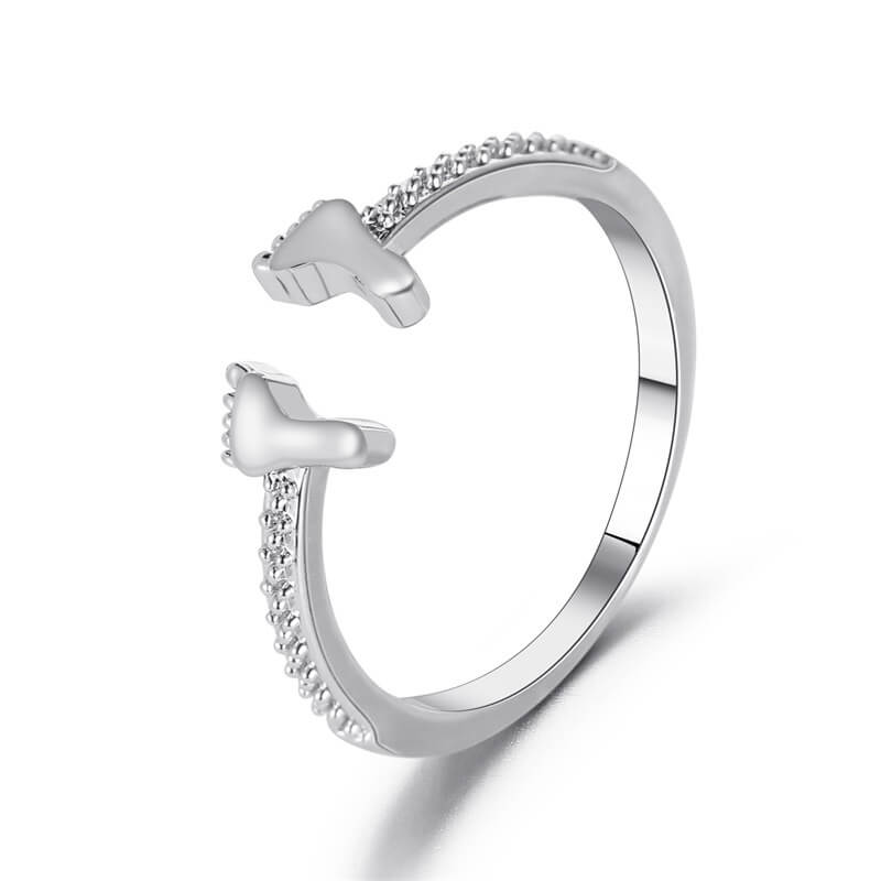 Cute Baby Feet Shape Adjustable Ring