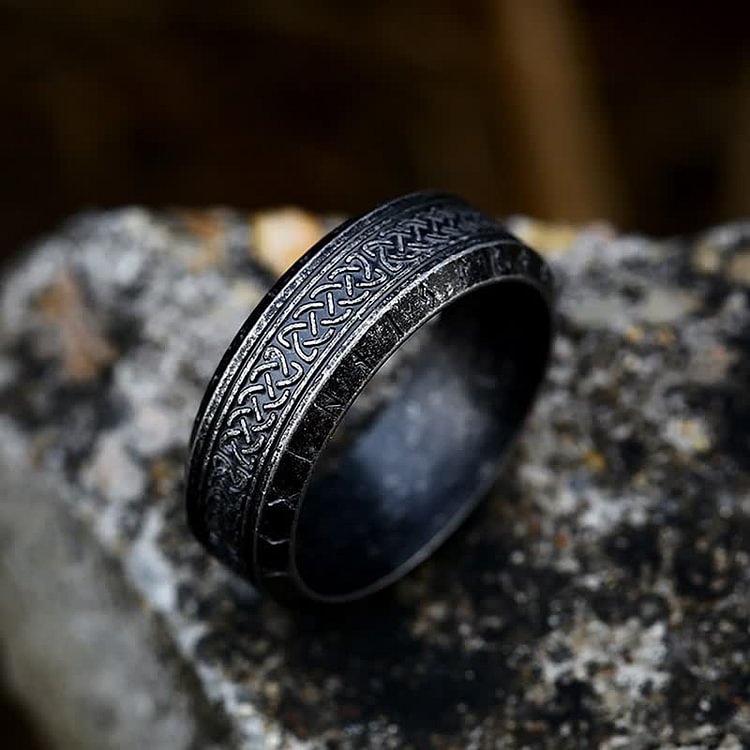 "War God" - Rune Norse Engraved Words Viking Ring