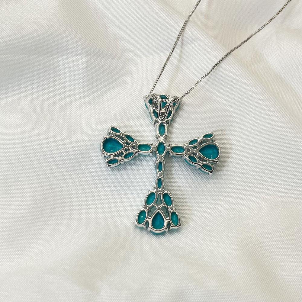 Inlaid Turquoise Pendant Necklace