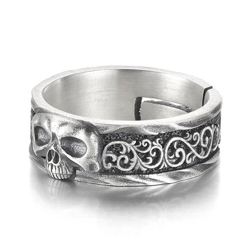 Original Retro Skull Punk Band Ring